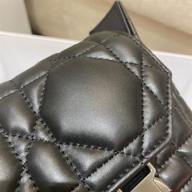Small DiorCamp Bag Black Macrocannage Calfskin - DB031