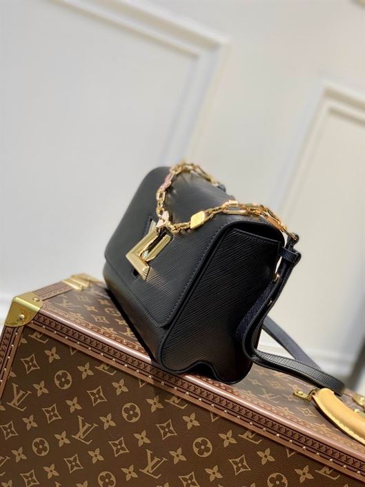 Twist MM handbag Black Epi grained leather - LB042