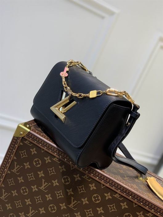 Twist MM handbag Black Epi grained leather - LB042