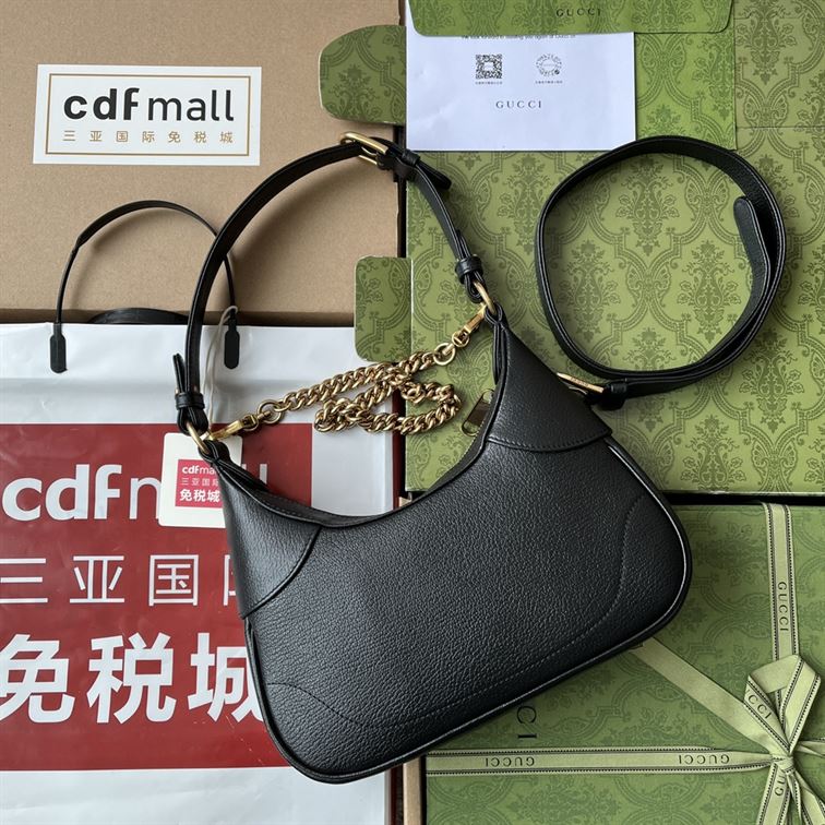 Aphrodite small shoulder bag Black soft leather - GB112