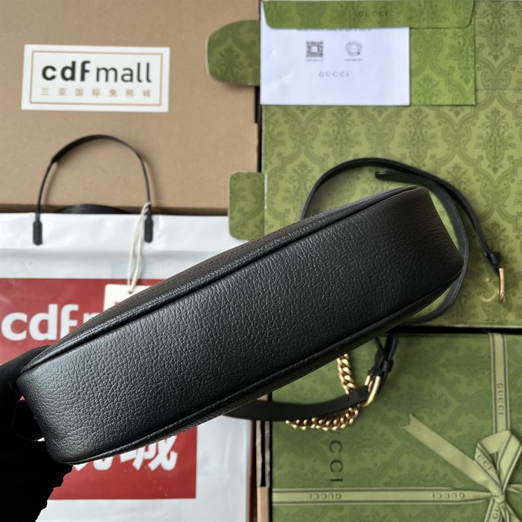 Aphrodite small shoulder bag Black soft leather - GB112