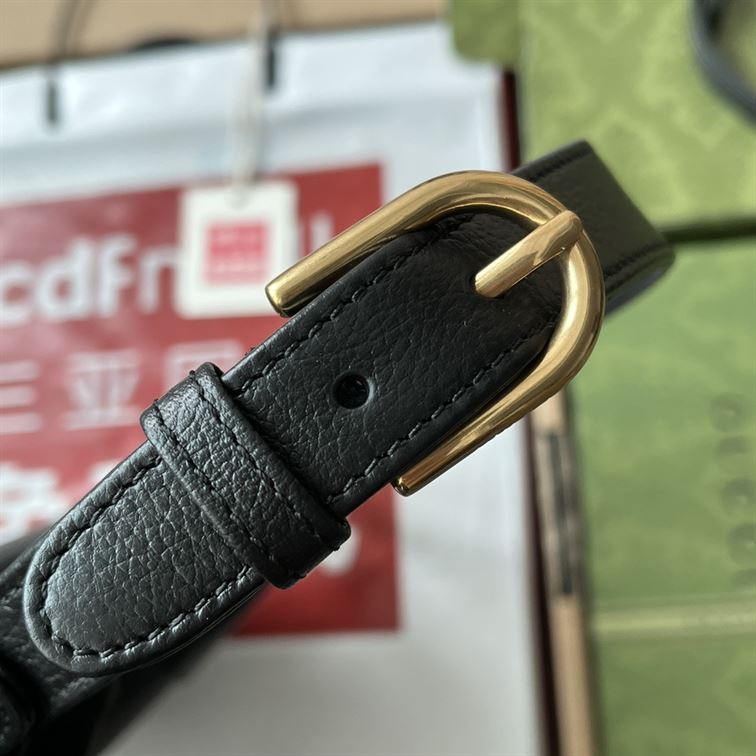 Aphrodite small shoulder bag Black soft leather - GB112