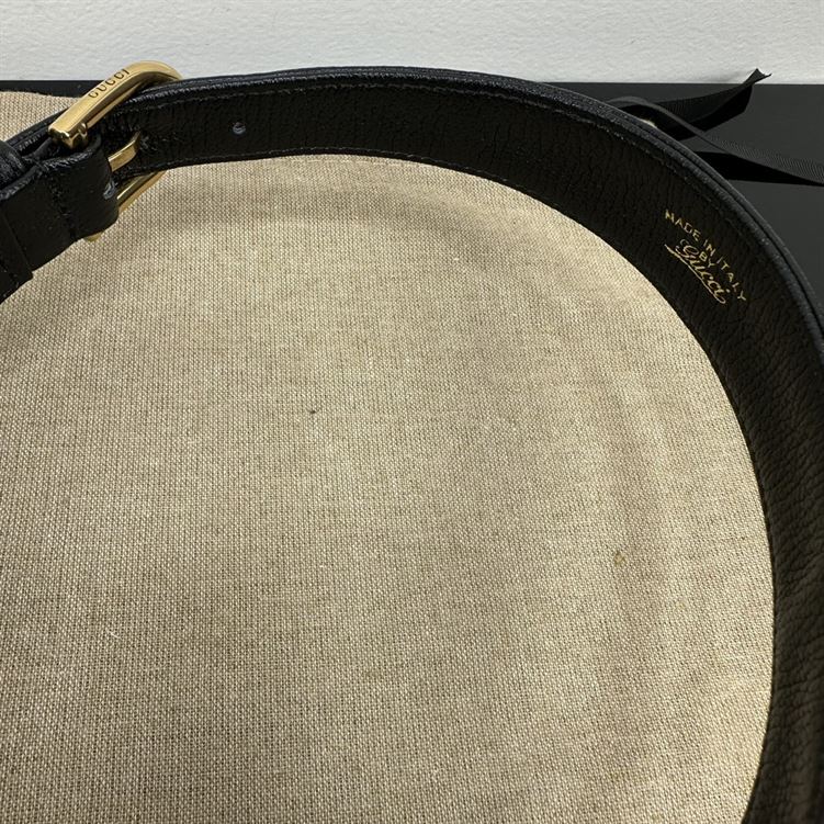 Aphrodite small shoulder bag Black soft leather Moiré lining - GB113