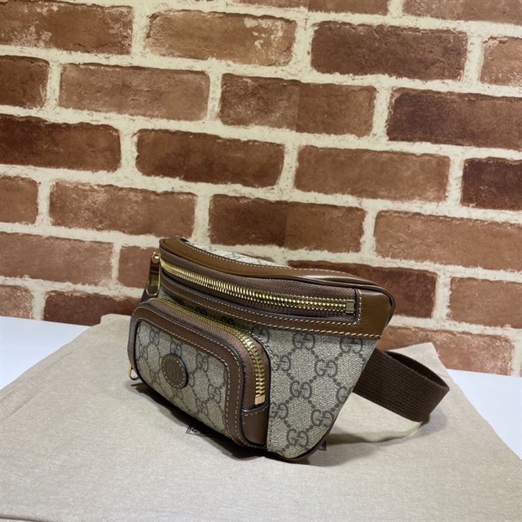 Belt bag with Interlocking G Brown leather details - GB144