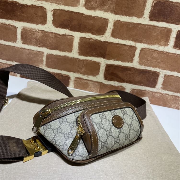 Belt bag with Interlocking G Brown leather details - GB144