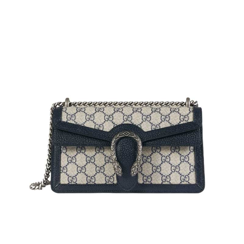 Dionysus GG small shoulder bag Beige and blue GG Supreme canvas - GB097