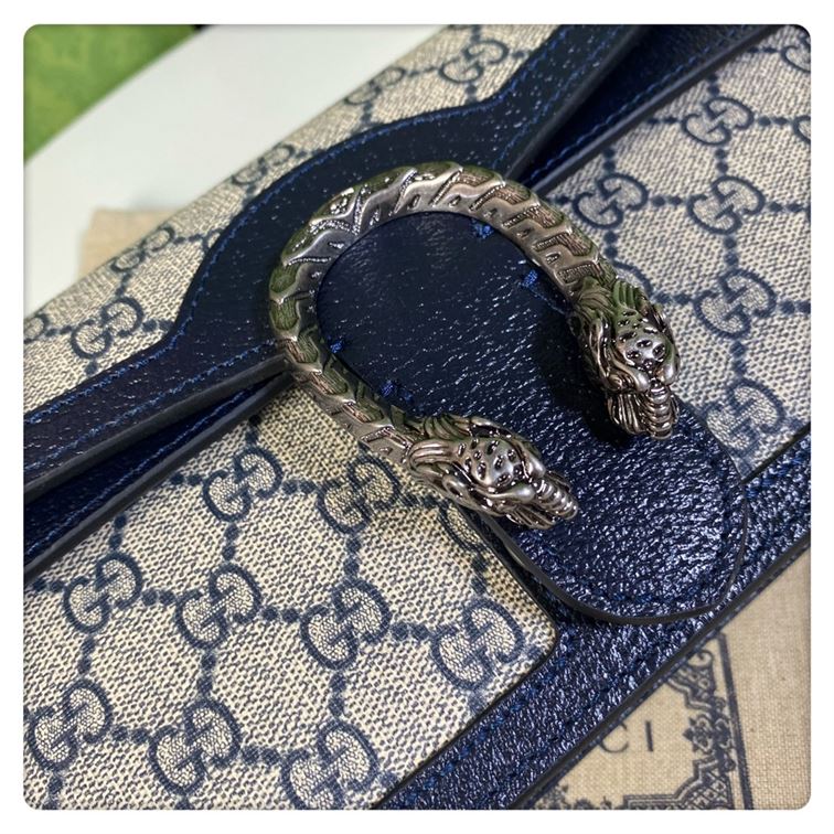Dionysus GG small shoulder bag Beige and blue GG Supreme canvas - GB097
