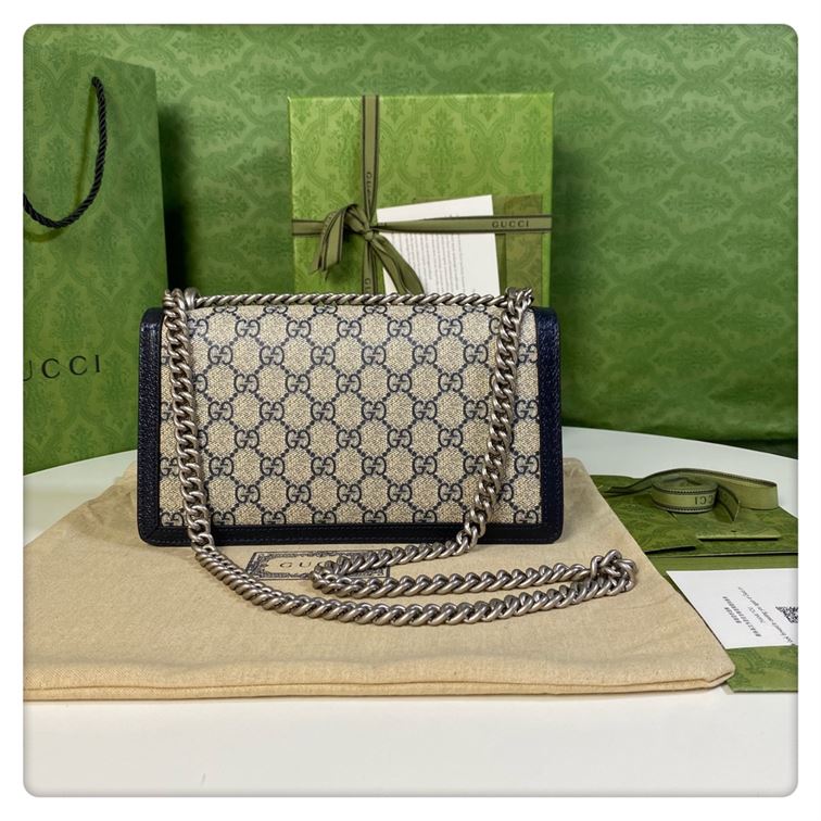 Dionysus GG small shoulder bag Beige and blue GG Supreme canvas - GB097