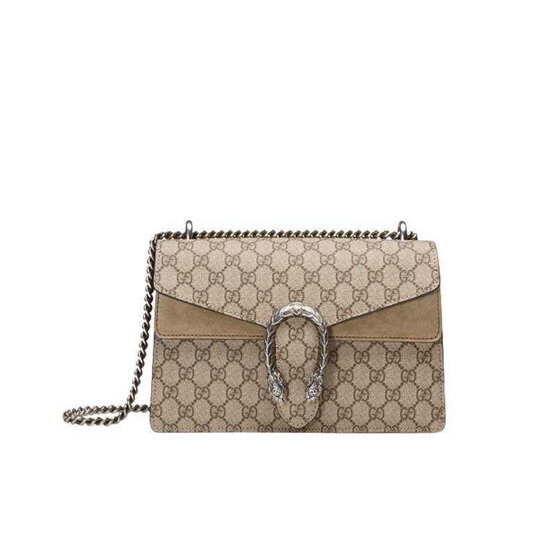 Dionysus GG small shoulder bag with taupe suede detail - GB170