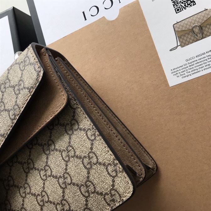 Dionysus GG small shoulder bag with taupe suede detail - GB170