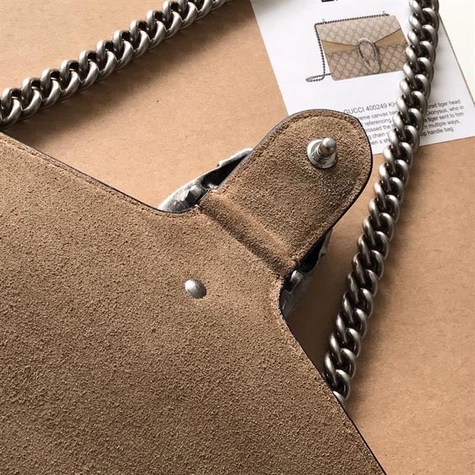 Dionysus GG small shoulder bag with taupe suede detail - GB170