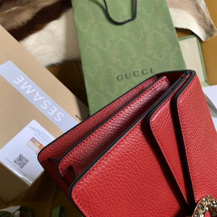 Dionysus leather shoulder bag Hibiscus red metal-free tanned leather - GB166