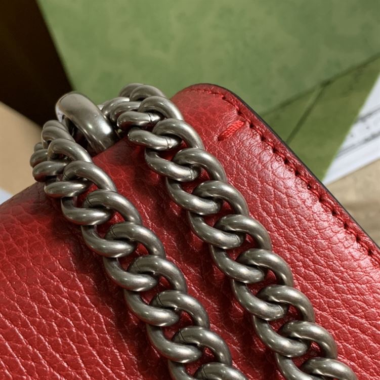 Dionysus leather shoulder bag Hibiscus red metal-free tanned leather - GB166