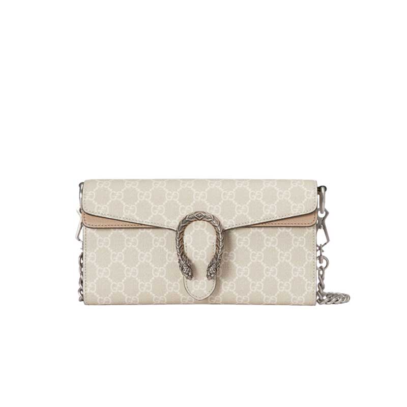 Dionysus small shoulder bag Beige and white GG Supreme canvas - GB102
