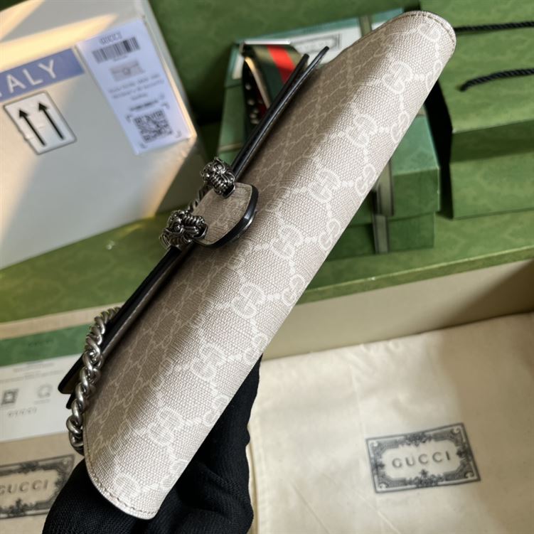 Dionysus small shoulder bag Beige and white GG Supreme canvas - GB102