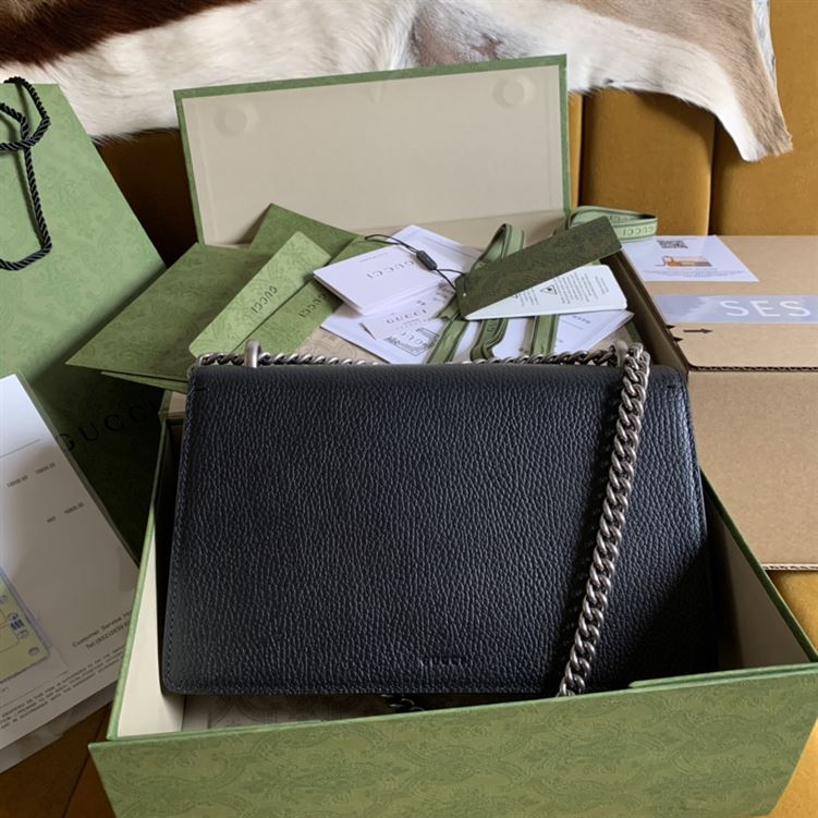 Dionysus small shoulder bag Black metal-free tanned leather - GB101