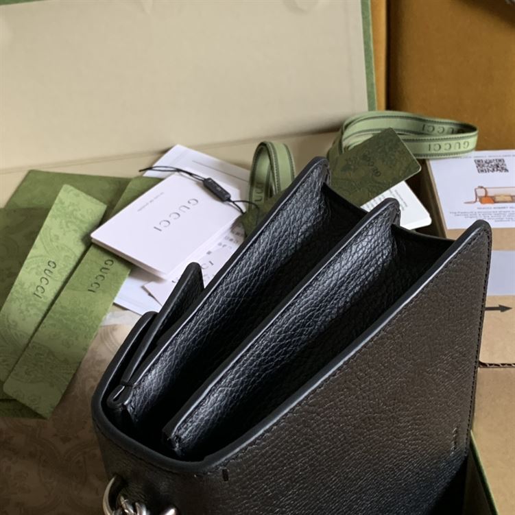 Dionysus small shoulder bag Black metal-free tanned leather - GB101