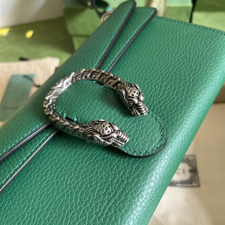 Dionysus small shoulder bag Green leather - GB098