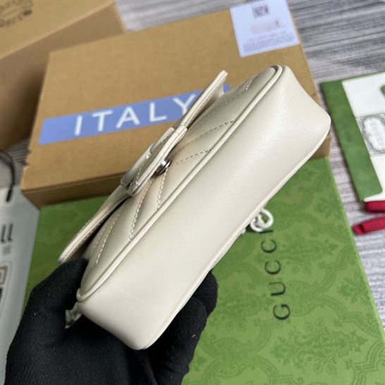 GG Marmont belt bag White chevron matelassé leather - GB156