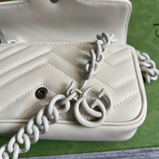 GG Marmont belt bag White chevron matelassé leather - GB156