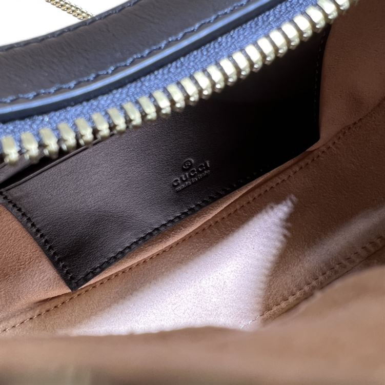 GG Marmont half-moon-shaped mini bag Black leather - GB115