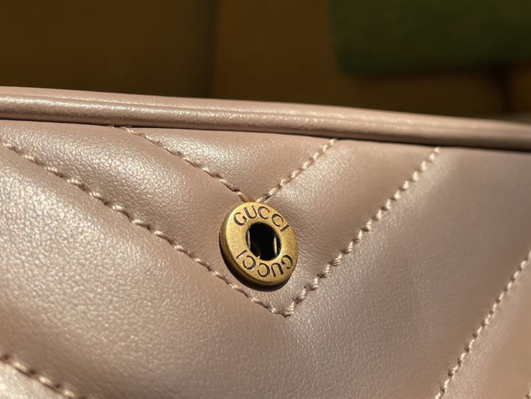 GG Marmont leather super mini bag Dusty pink matelassé chevron - GB161