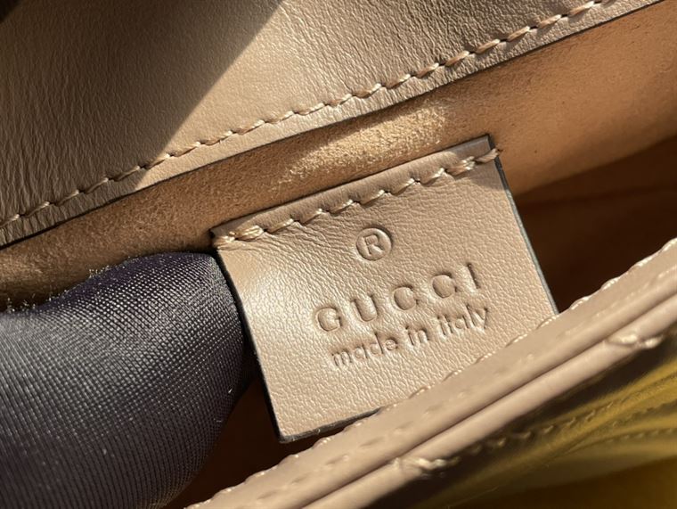 GG Marmont leather super mini bag Dusty pink matelassé chevron - GB161