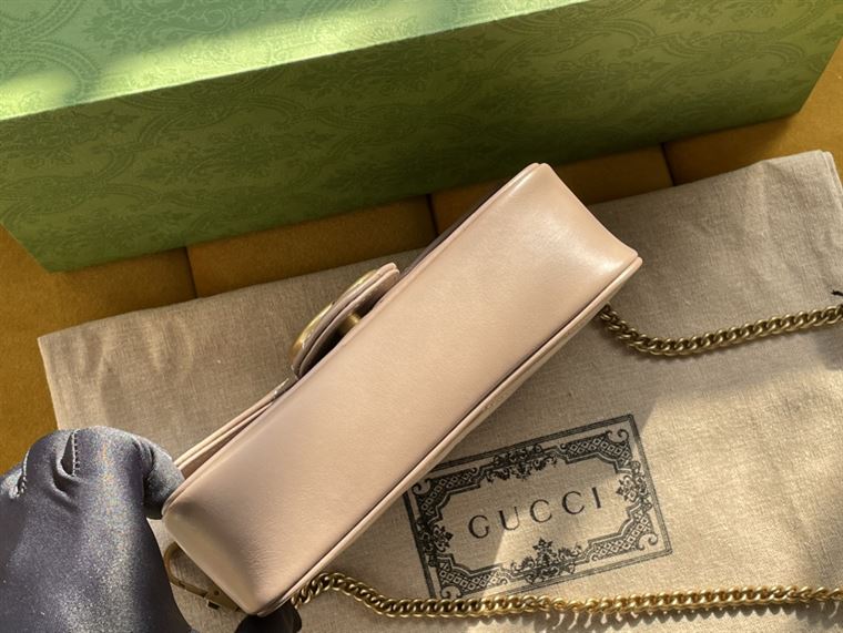 GG Marmont leather super mini bag Dusty pink matelassé chevron - GB161