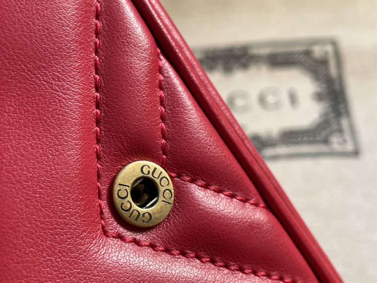 GG Marmont leather super mini bag Hibiscus red leather - GB160