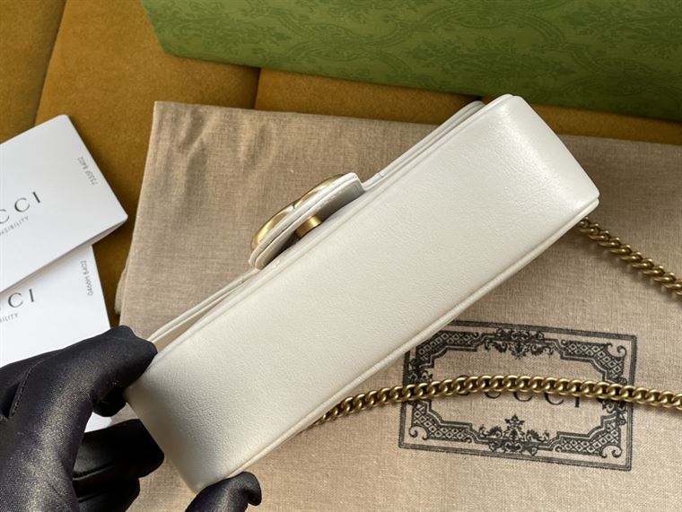 GG Marmont leather super mini bag White matelassé chevron - GB162