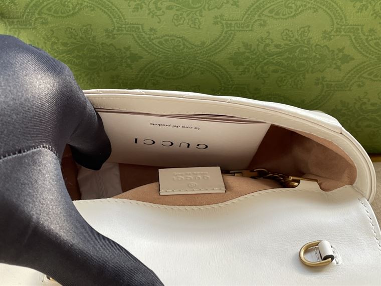GG Marmont leather super mini bag White matelassé chevron - GB162