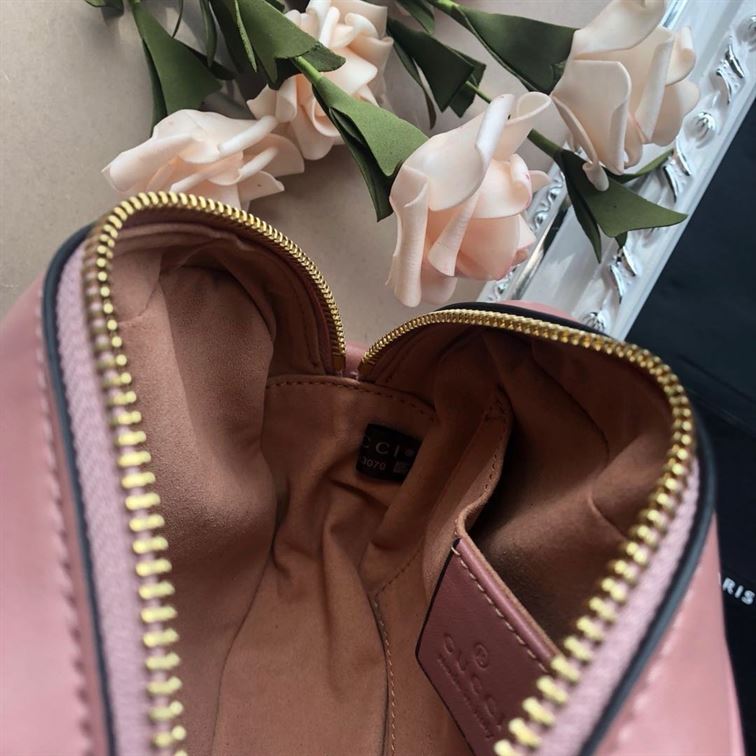 GG Marmont mini shoulder bag Dusty pink matelassé chevron leather - GB147