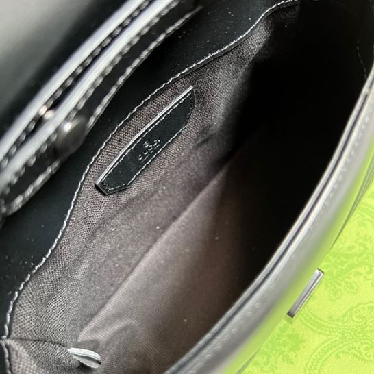 GG Marmont mini top handle bag Black matelassé chevron leather - GB149