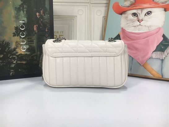 GG Marmont small shoulder bag White matelassé leather - GB151