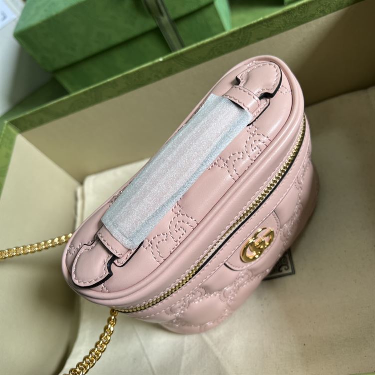 GG Matelassé top handle mini bag Light pink leather - GB131