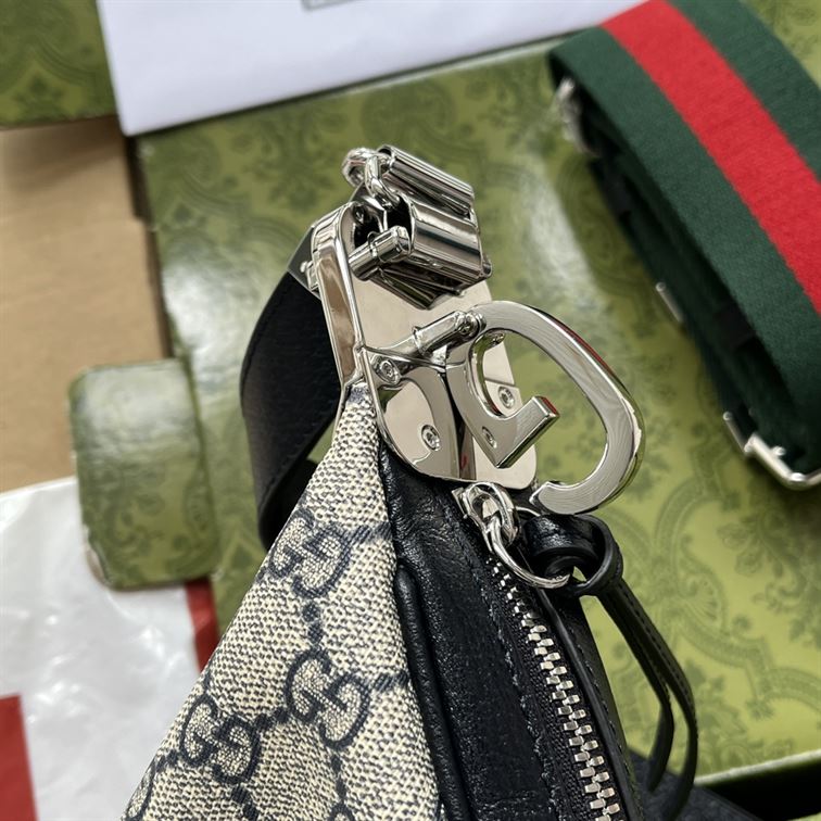 G*u*i attache large shoulder bag beige and blue canvas - gb140