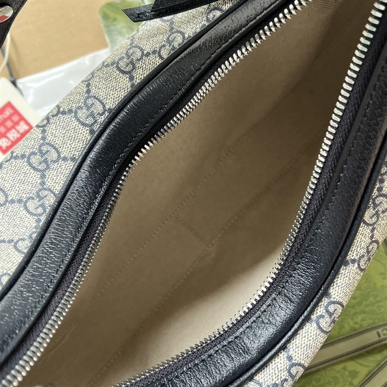 G*u*i attache large shoulder bag beige and blue canvas - gb140