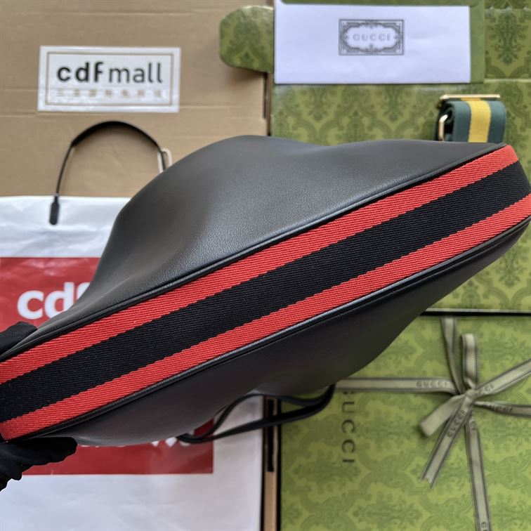 G*u*i attache large shoulder bag black leather - gb139