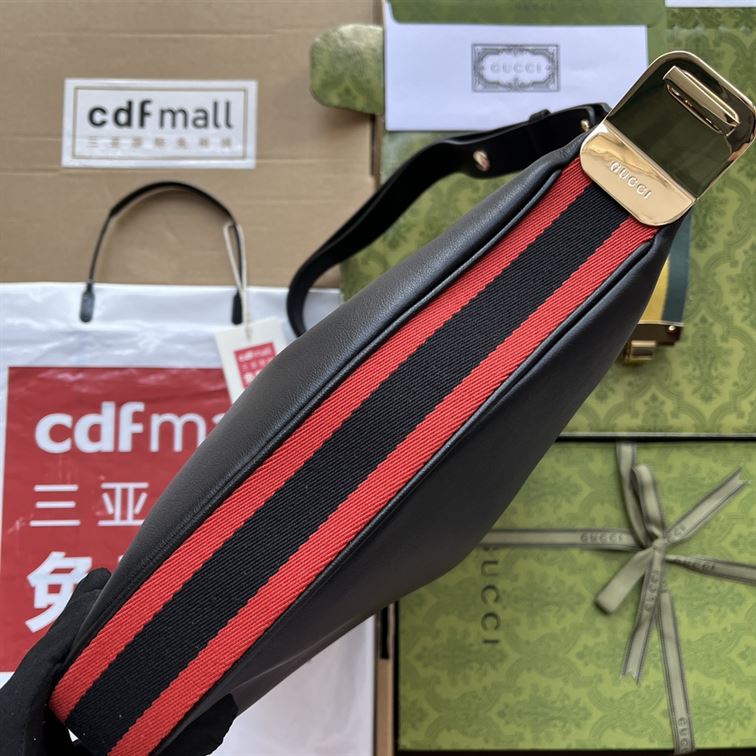 G*u*i attache large shoulder bag black leather - gb139