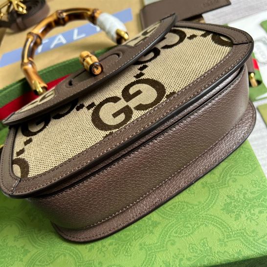 Gucci Bamboo 1947 jumbo GG small top handle bag - GB087