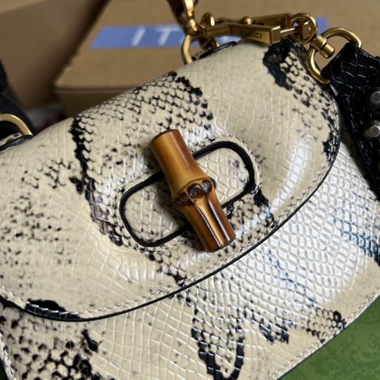 Gucci Bamboo 1947 python mini bag Natural colored python - GB088