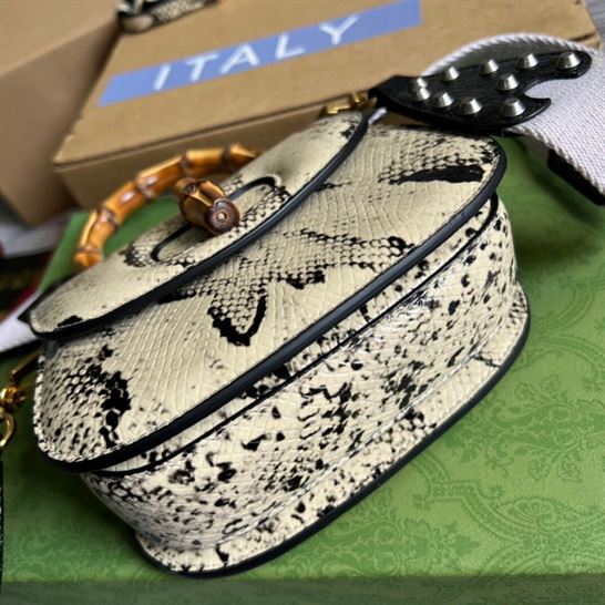 Gucci Bamboo 1947 python mini bag Natural colored python - GB088