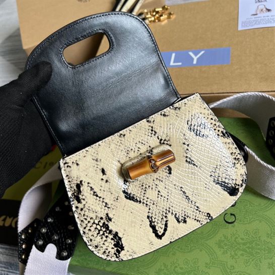 Gucci Bamboo 1947 python mini bag Natural colored python - GB088