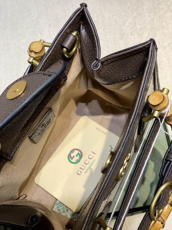 G*u*i diana jumbo gg mini tote bag brown leather trim - gb172