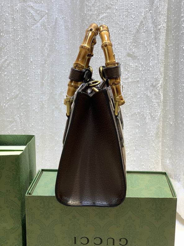 G*u*i diana jumbo gg mini tote bag brown leather trim - gb172