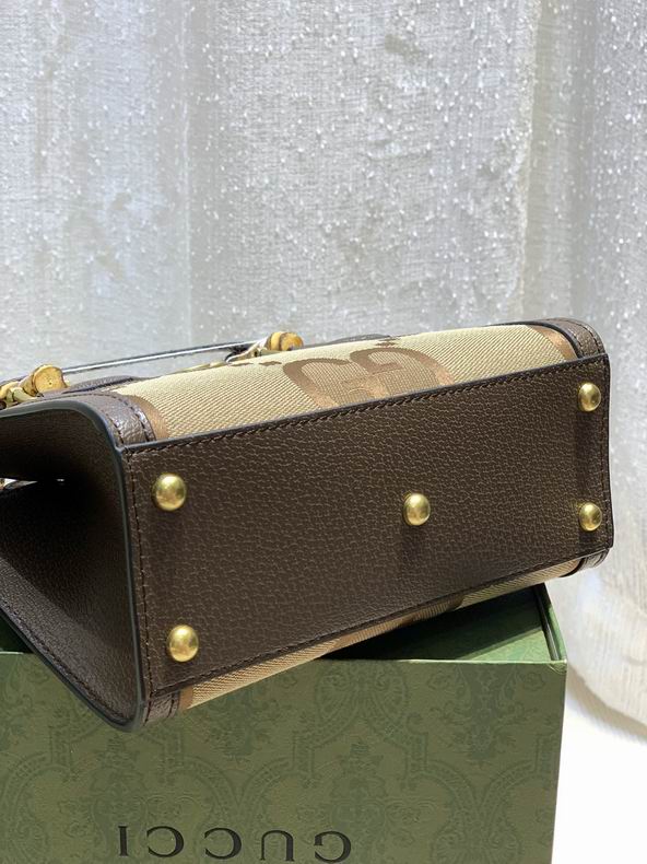 G*u*i diana jumbo gg mini tote bag brown leather trim - gb172