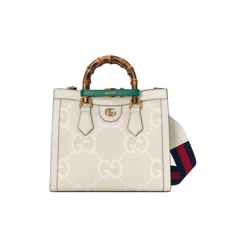 G*u*i diana jumbo gg small tote bag off-white and ivory - gb173