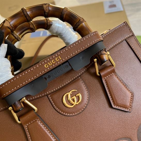 G*u*i diana medium top handle bag brown leather - gb089