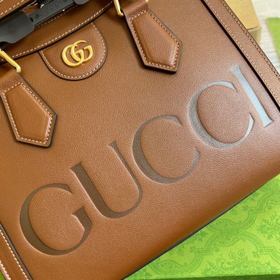 G*u*i diana medium top handle bag brown leather - gb089