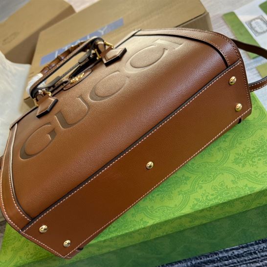 G*u*i diana medium top handle bag brown leather - gb089